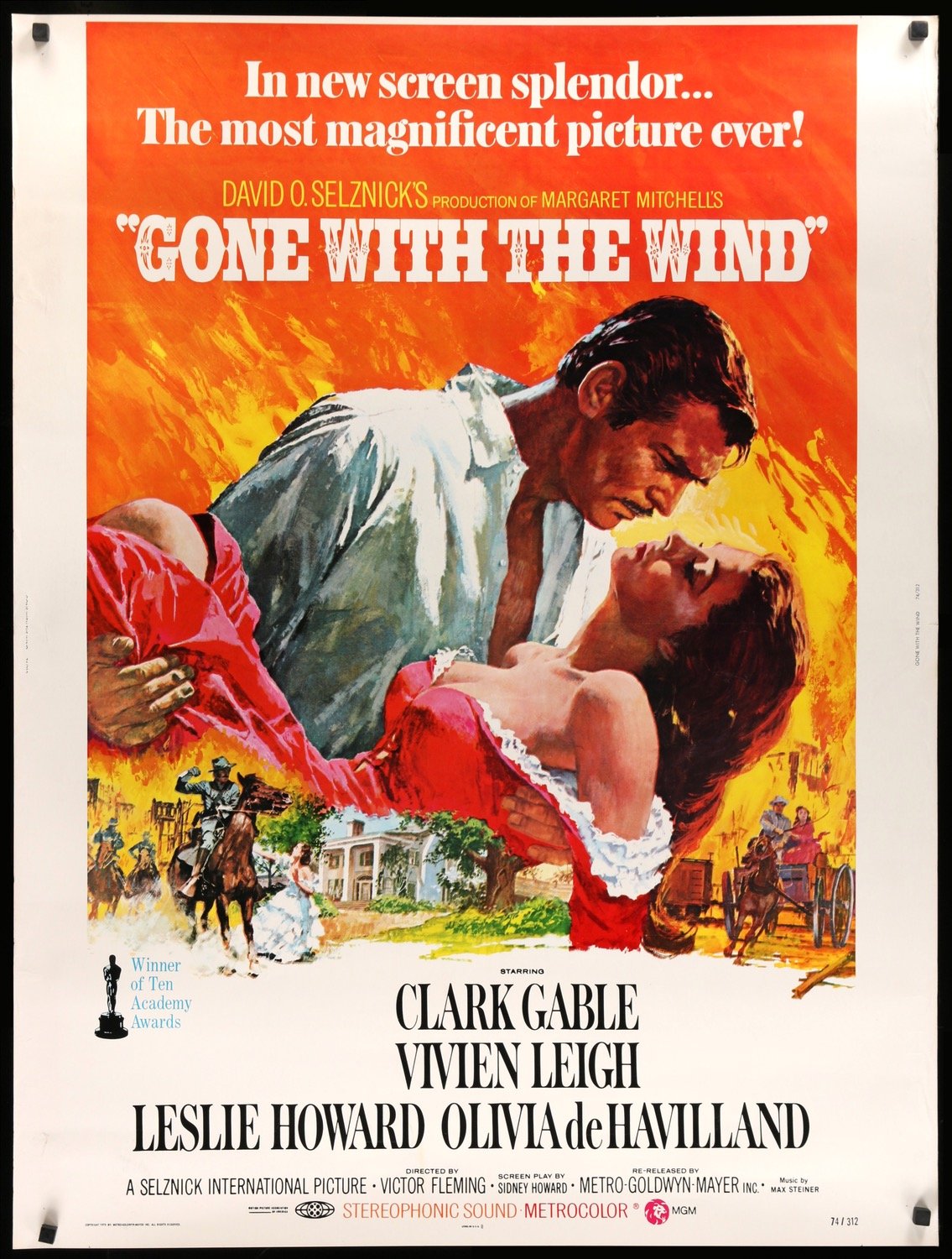 gone with the wind R74 30x40 original film art 2000x